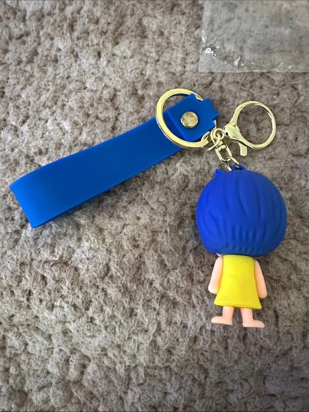 Inside Out Joy PVC Keychain with Blue Strap